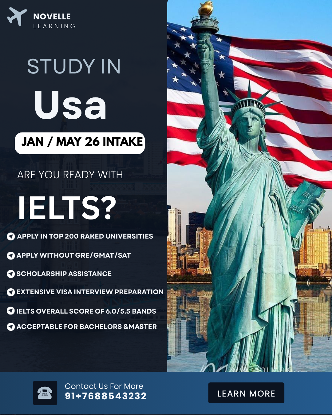 Blue and White Modern Student Study Visa Services Instagram Post-11