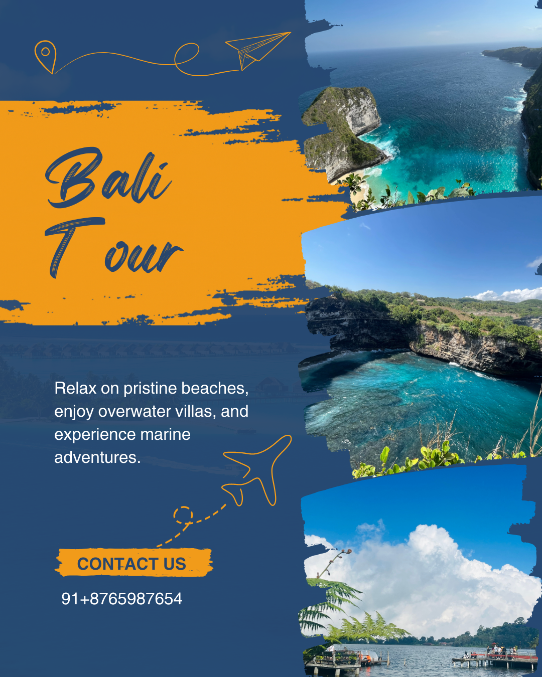 Blue and Yellow Modern Maldives Tour and Travel Promotion Instagram Post-2